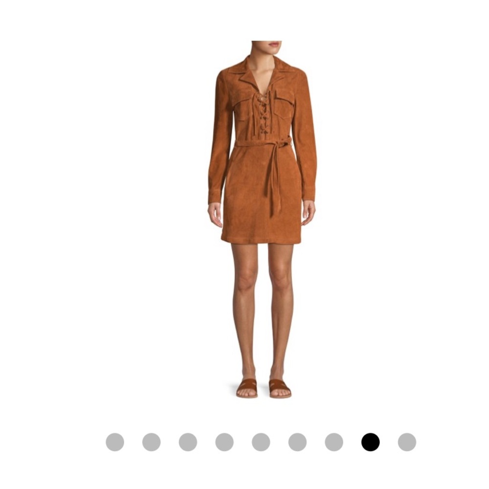 Frame suede short midi dress